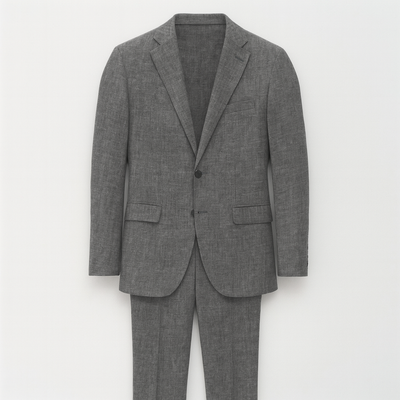 Dark Grey Men's Linen Suit