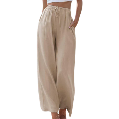 Anivia | Pantalon Elegant En Coton-Lin