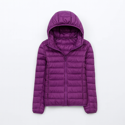 Purple Women's Hooded Down Jacket
