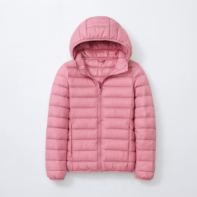 Pink Women's Hooded Down Jacket