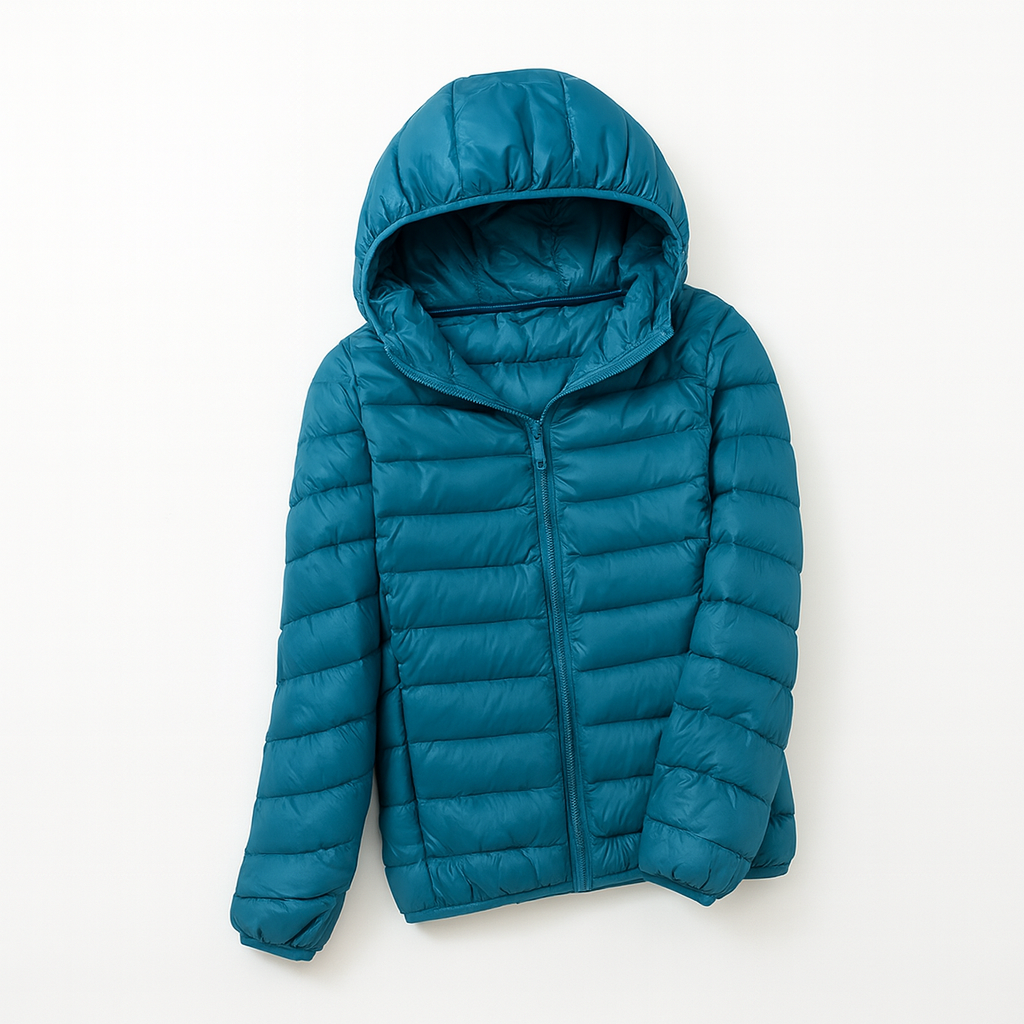 Blue Women's Hooded Down Jacket