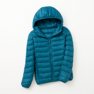 Blue Women's Hooded Down Jacket