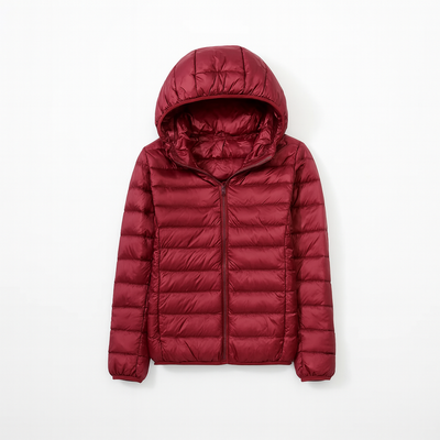 Red Women's Hooded Down Jacket