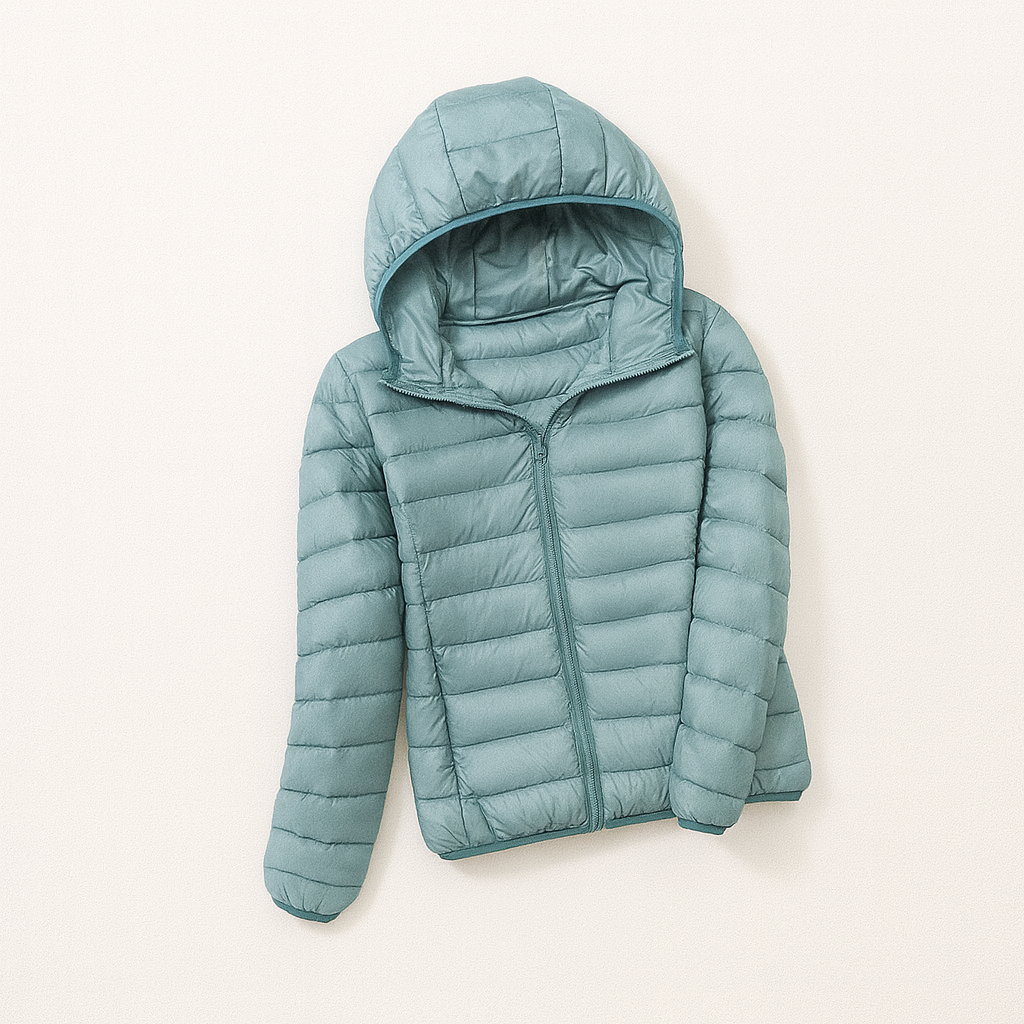 Teal Women's Hooded Down Jacket