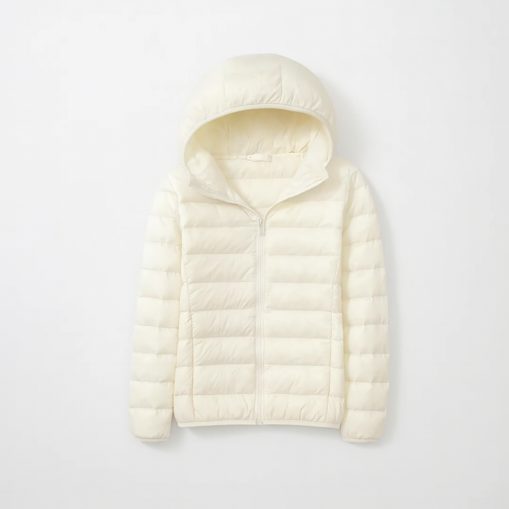 White Women's Hooded Down Jacket