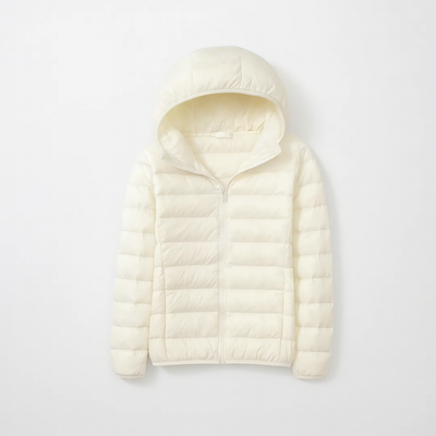White Women's Hooded Down Jacket