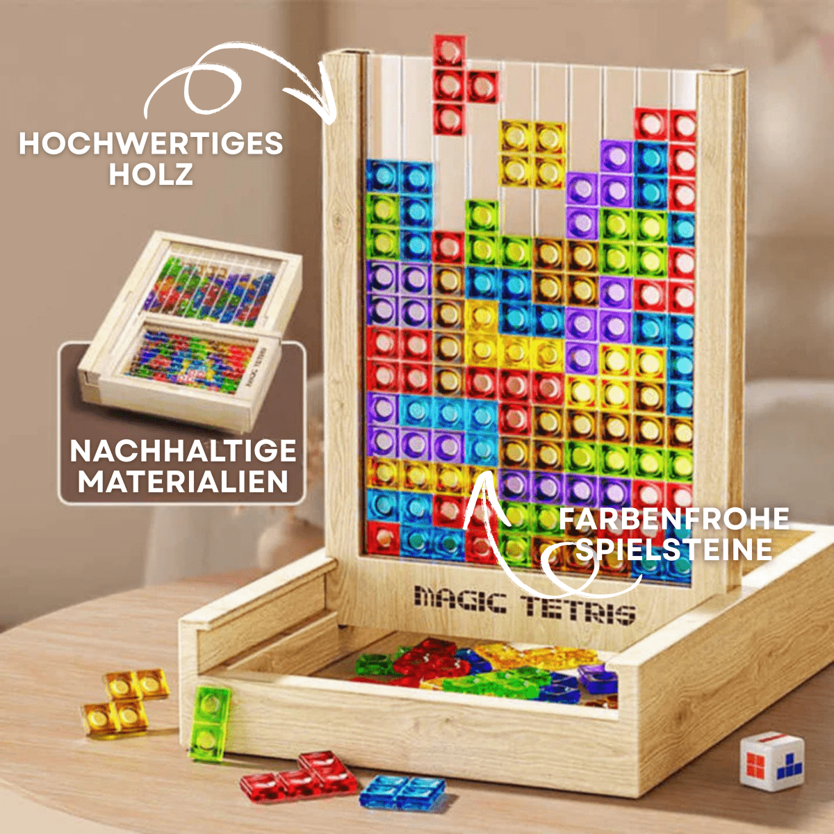 WOODTRIX - Φιλικό προς το περιβάλλον ξύλινο Tetris για παιδιά και ενήλικες