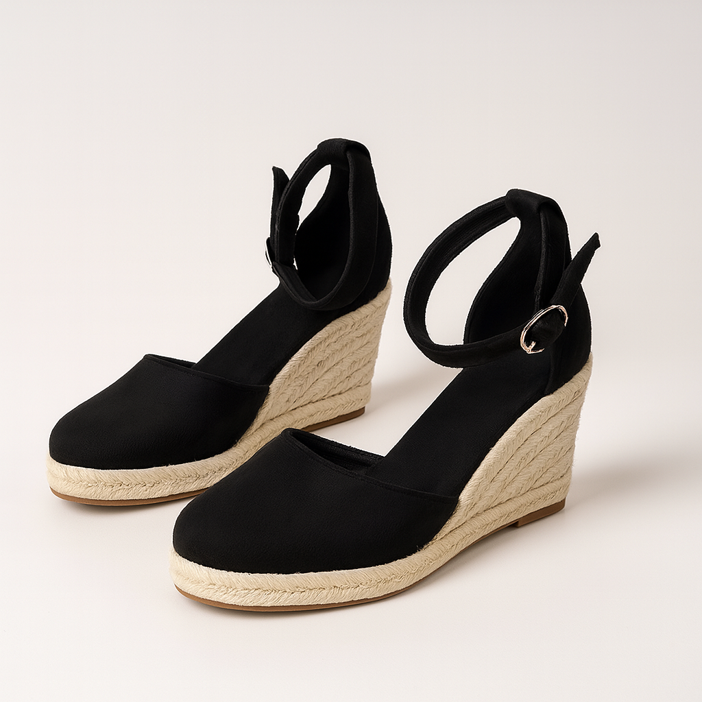 Black Women's Flat Strappy Sandals