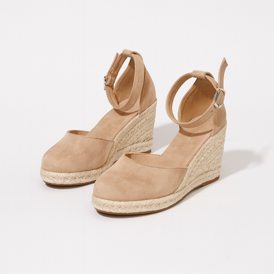 Beige Women's Flat Strappy Sandals