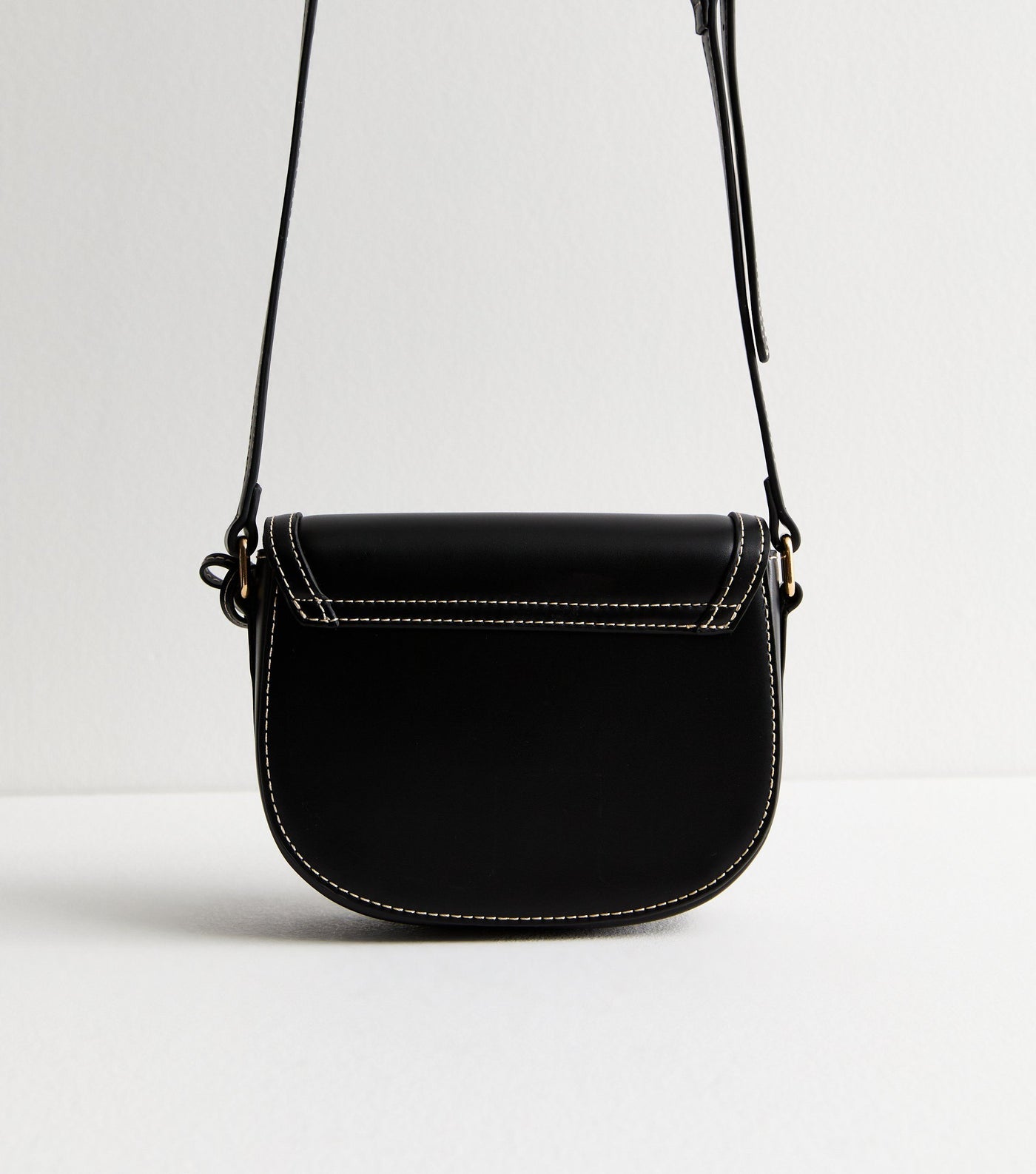 Black women's crossbody bag with flap