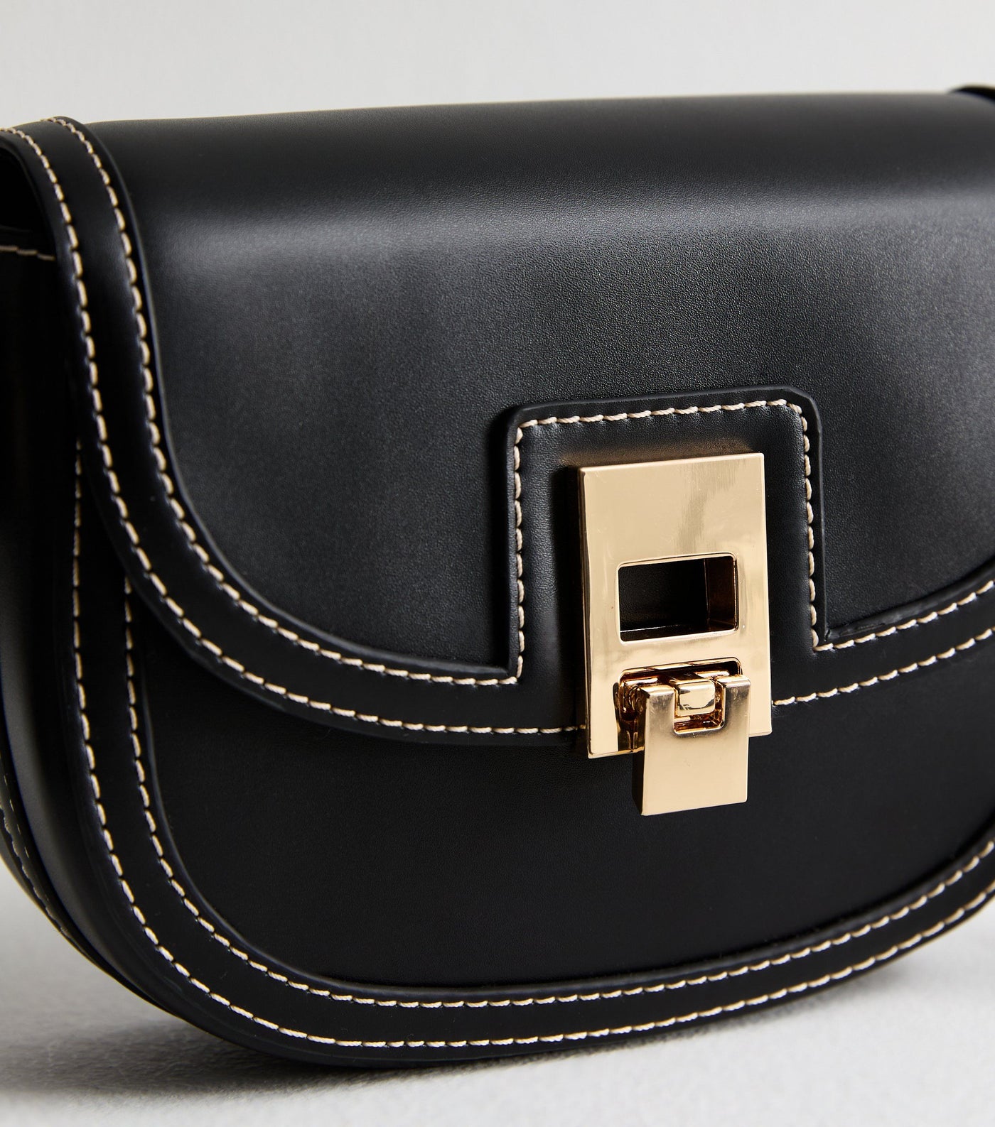 Black women's crossbody bag with flap