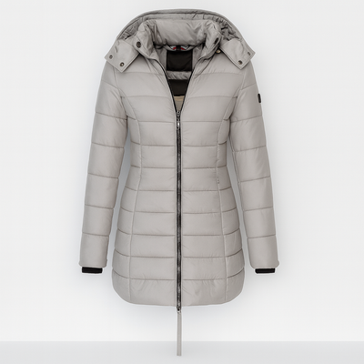 Gray Long Quilted Jacket