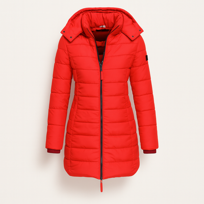 Red Long Quilted Jacket