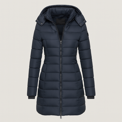 Blue Long Quilted Jacket