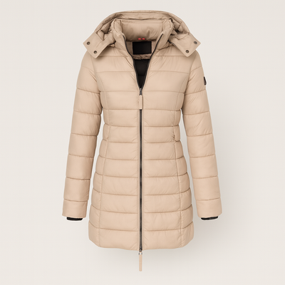 Khaki Long Quilted Jacket