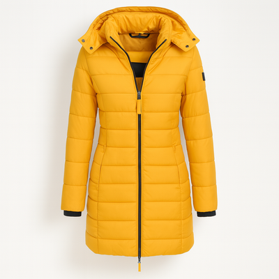 Yellow Long Quilted Jacket