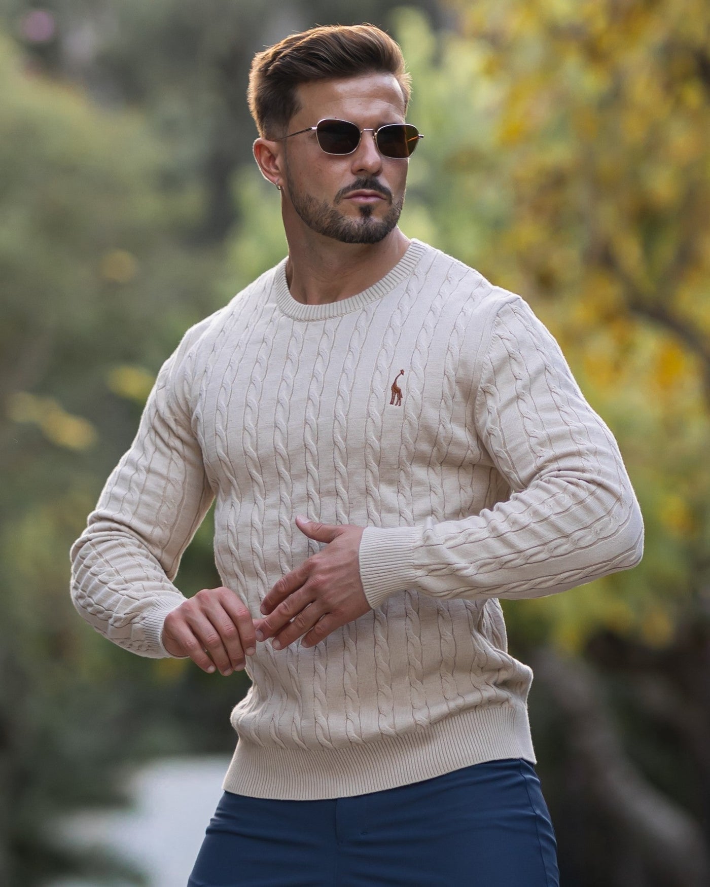 Pull en coton tricoté pour hommes