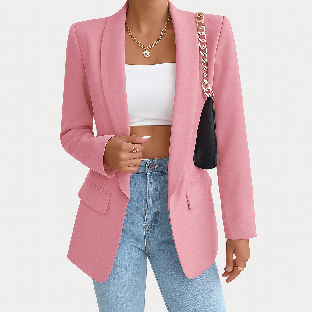 Pink Woman's Autumn Blazer with pockets