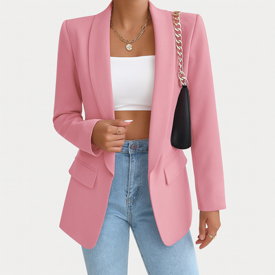 Pink Woman's Autumn Blazer with pockets