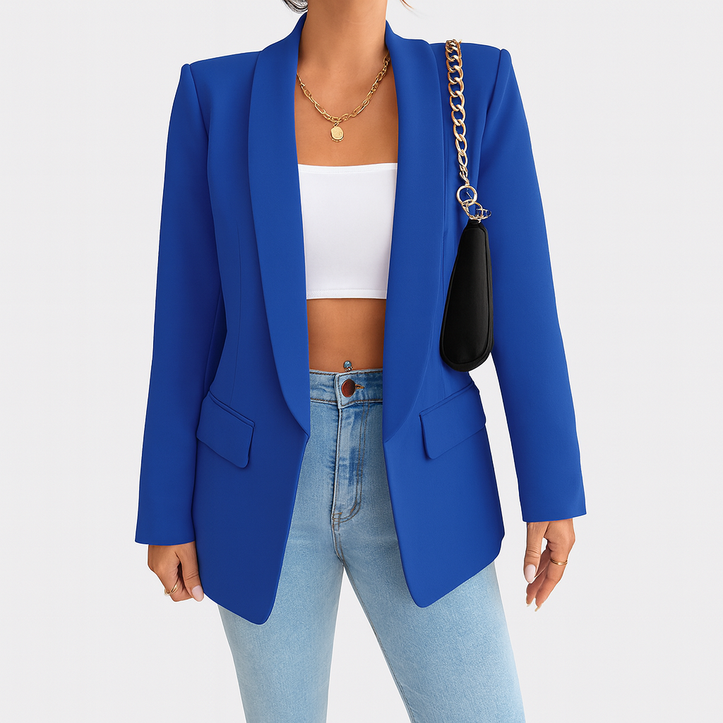 Blue Woman's Autumn Blazer with pockets