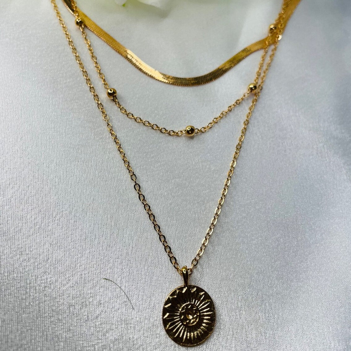Ella | Ensemble de colliers superposés pour femmes en métal plaqué or 18k