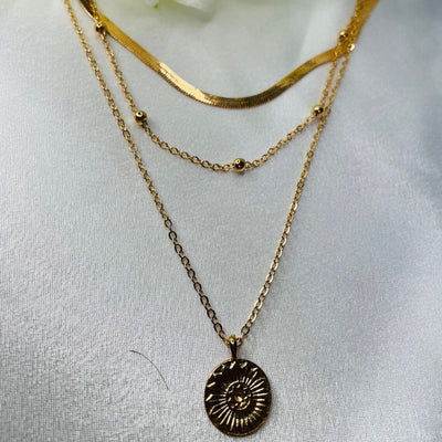 Ella | Ensemble de colliers superposés pour femmes en métal plaqué or 18k