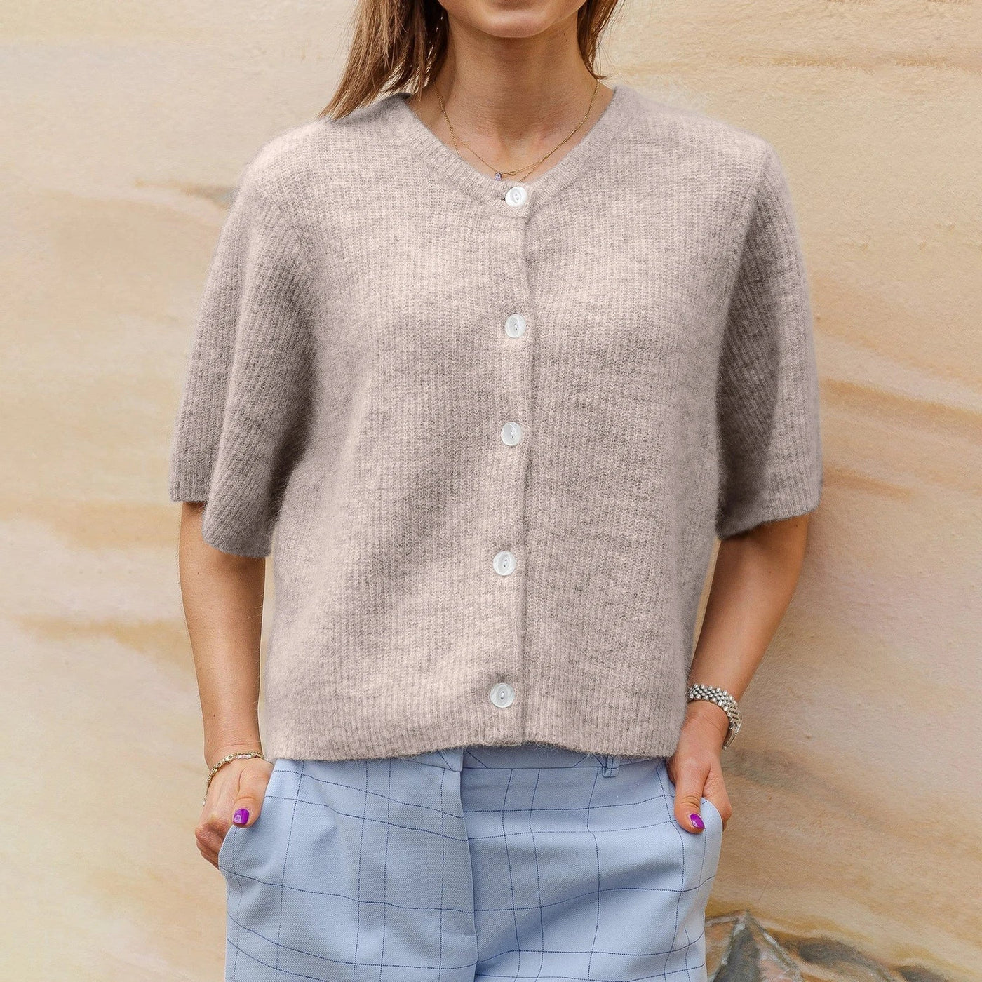 Cardigan à manches courtes et à col rond pour femmes | Idéal pour toutes les saisons