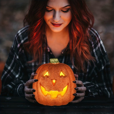 Halloween Lighted Pumpkin - Battery-Operated Jack O'Lantern Decoration