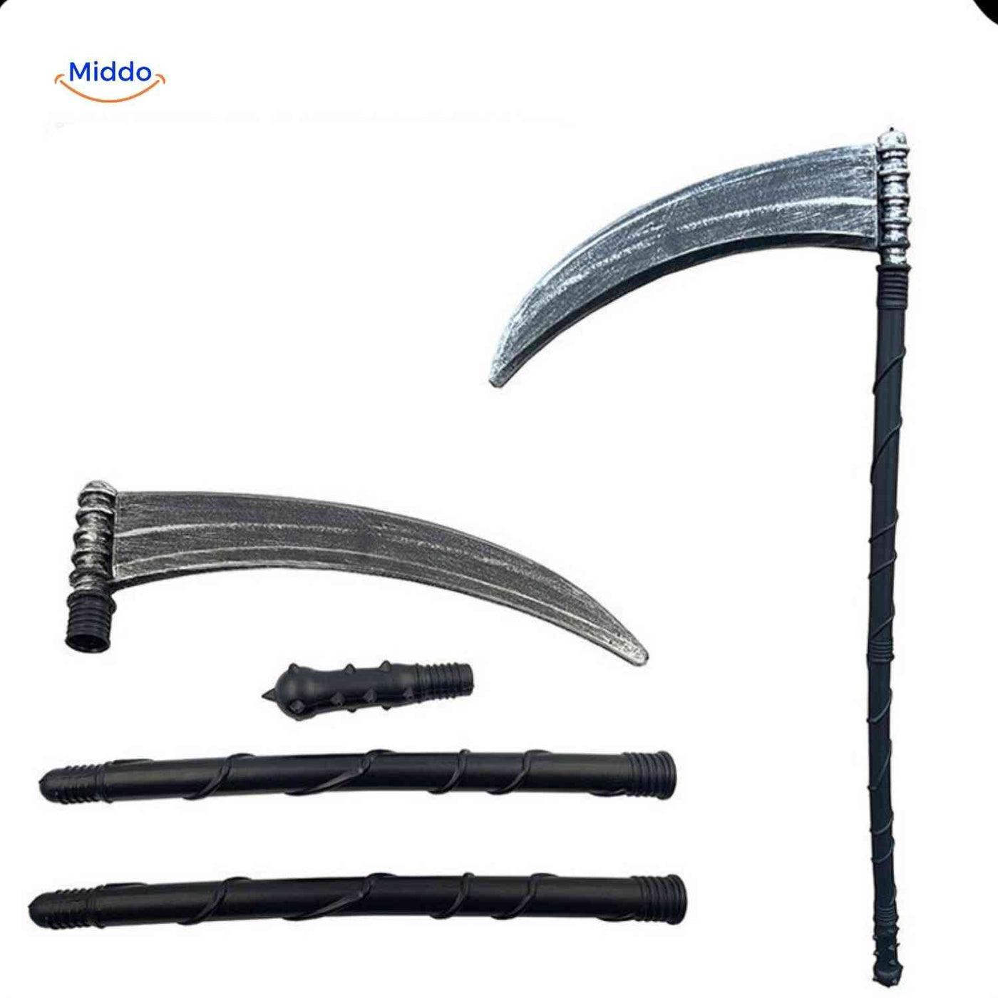 Grimora Set | Accessoires pour cape d'Halloween, masques de squelette et faucille