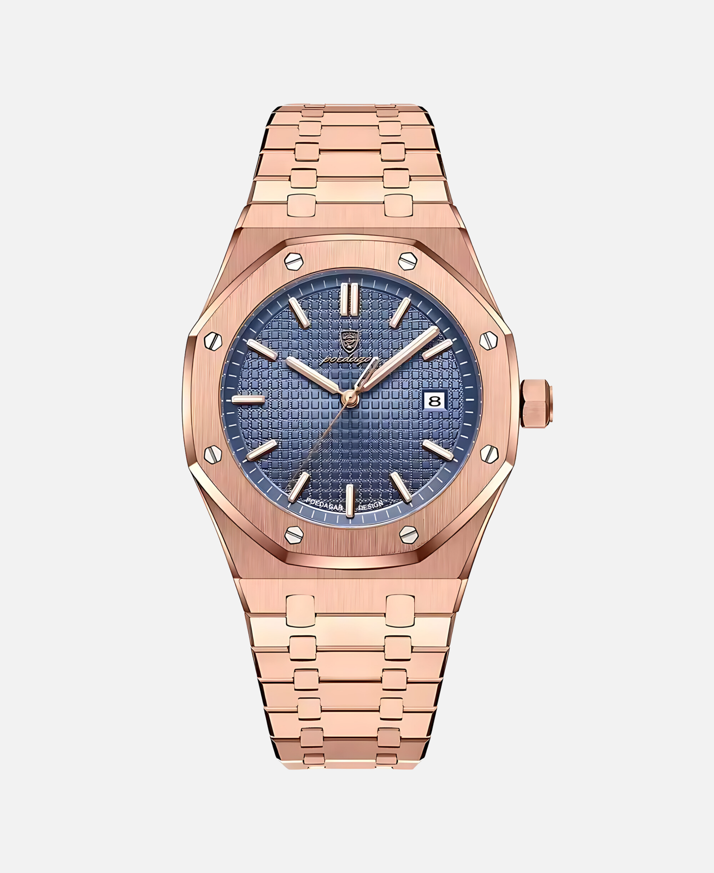 Elégante montre-bracelet pour homme 41mm avec boîtier en acier inoxydable