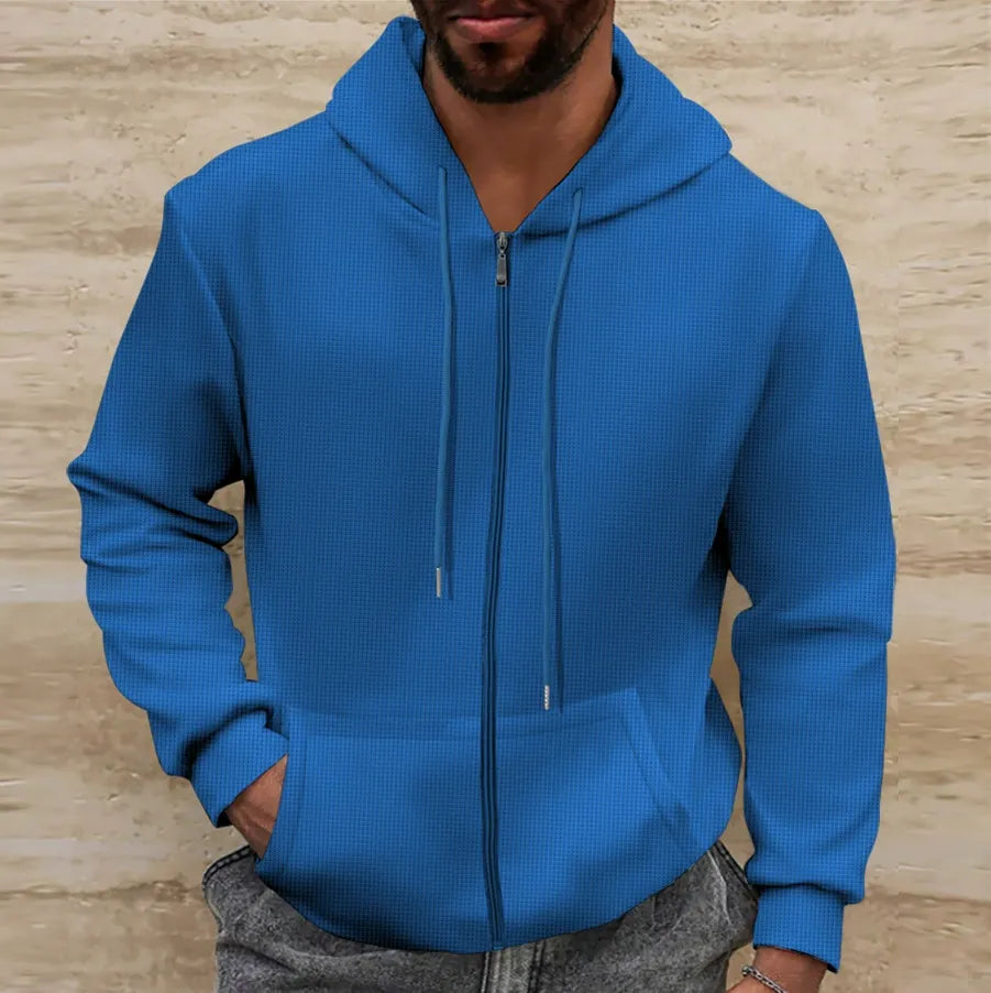 Chaqueta para hombre - Textura gofrada, mezcla de fibras cómodas