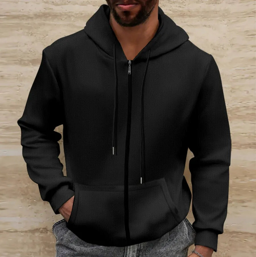 Chaqueta para hombre - Textura gofrada, mezcla de fibras cómodas