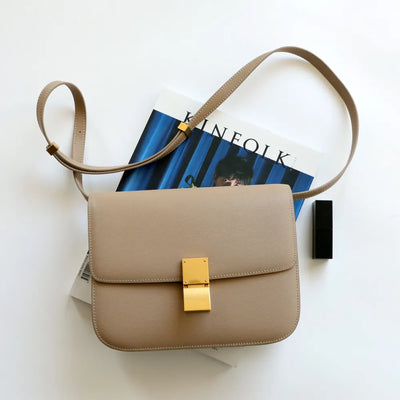 sac bandouliere a rabat femme beige detail or