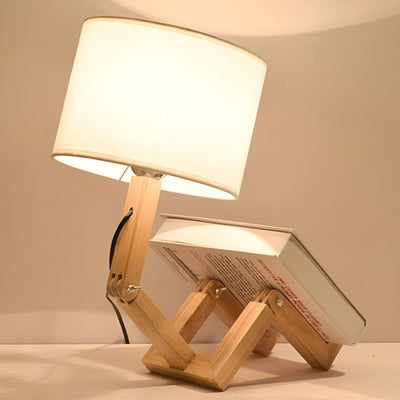 Lampe flexible WoodMan - Lampe de bureau robot en bois massif