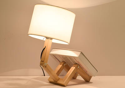 Lampe flexible WoodMan - Lampe de bureau robot en bois massif