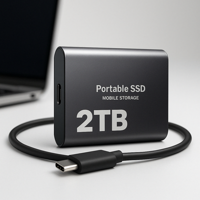 Přenosný pevný disk SSD 2TB Externí úložiště Kompaktní Rychlý Nejlepší kvalita