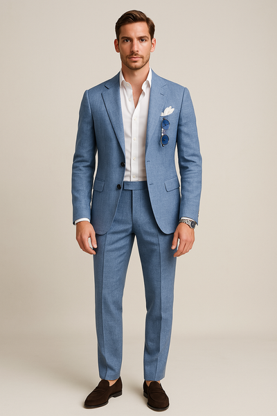 Costume 2 pièces pour homme - Coupe simple - Costume printemps/été - Costume de mariage