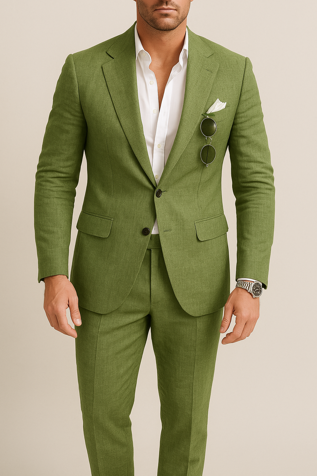 Costume 2 pièces pour homme - Coupe simple - Costume printemps/été - Costume de mariage