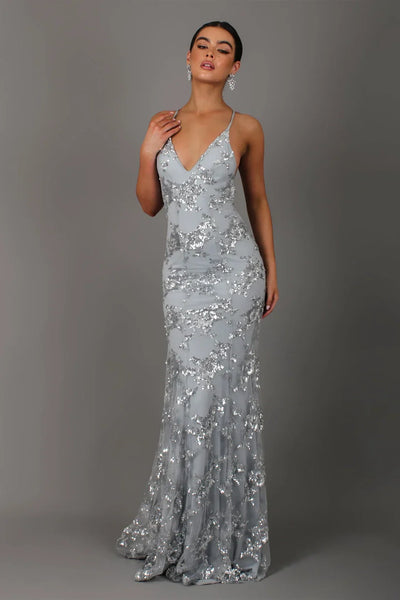 Robe de soirée avec applications de paillettes | Elégance & Glamour | Coupe ajustée