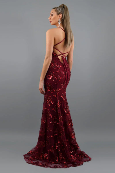 Robe de soirée avec applications de paillettes | Elégance & Glamour | Coupe ajustée