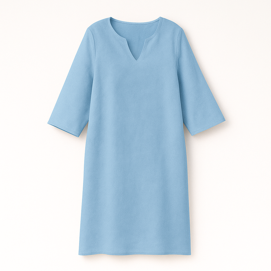 Light Blue Woman's V-Neck Dress