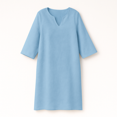 Light Blue Woman's V-Neck Dress
