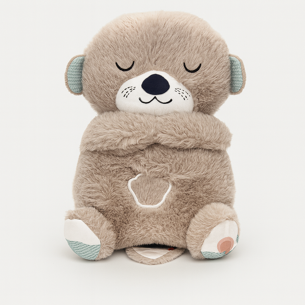 Khaki Plush toy with soothing music and breathing movements