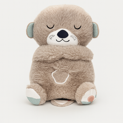 Khaki Plush toy with soothing music and breathing movements