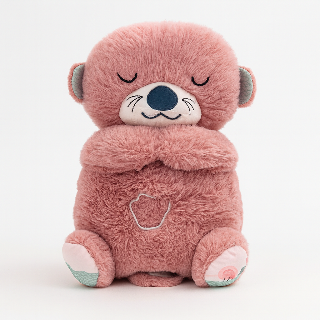 Pink Plush toy with soothing music and breathing movements