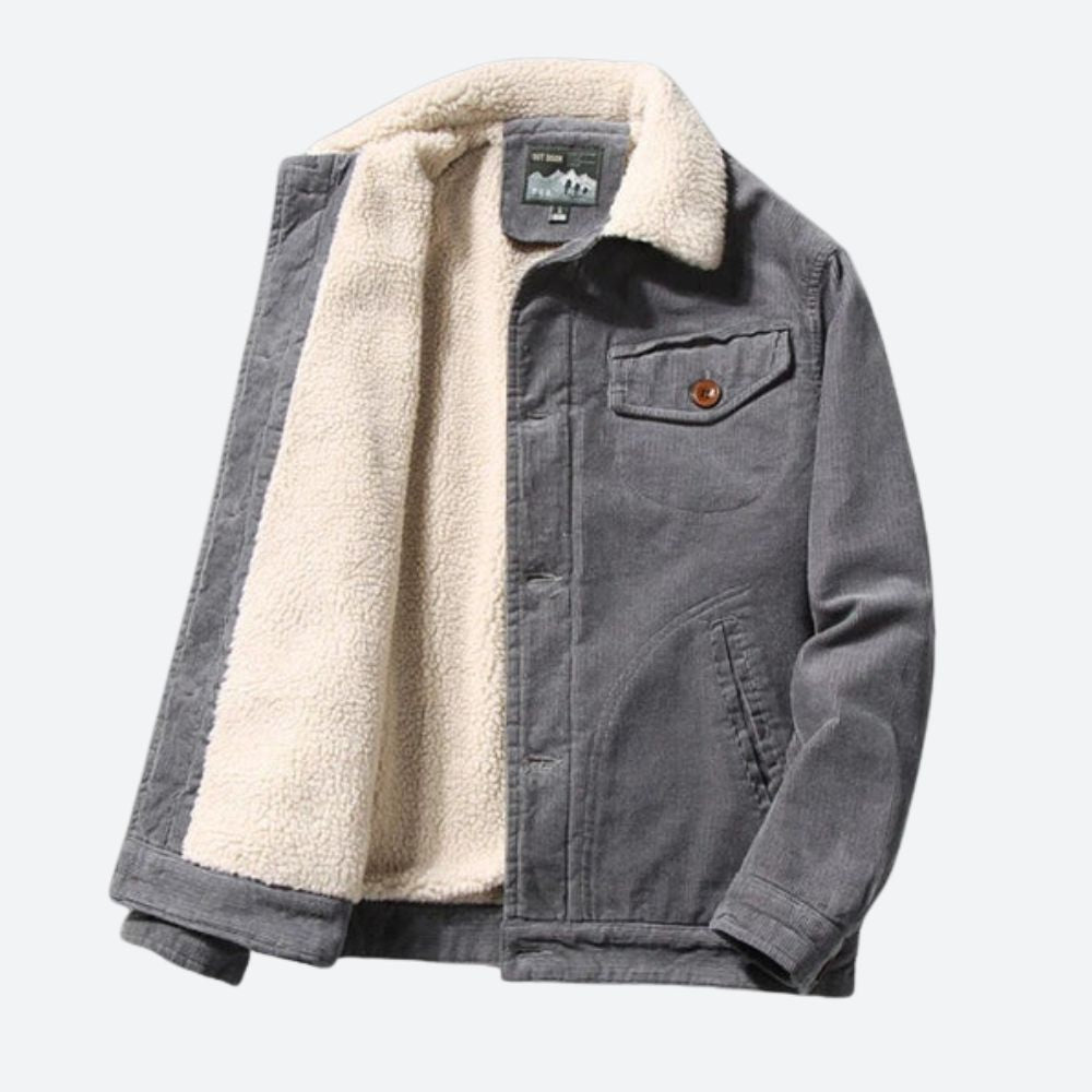 Veste en velours côtelé intemporelle au design moderne pour hommes
