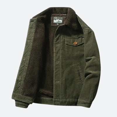 Veste en velours côtelé intemporelle au design moderne pour hommes