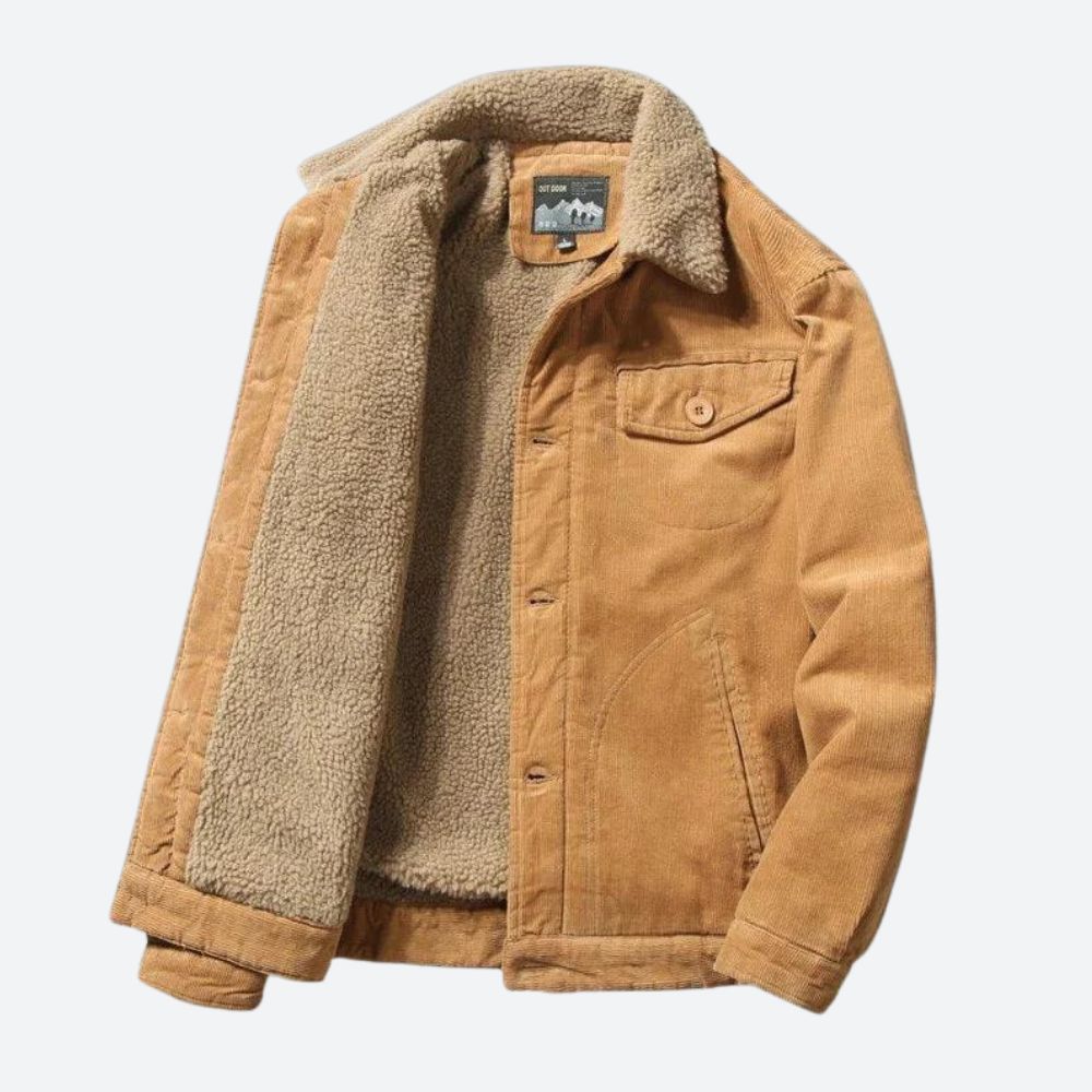 Veste en velours côtelé intemporelle au design moderne pour hommes