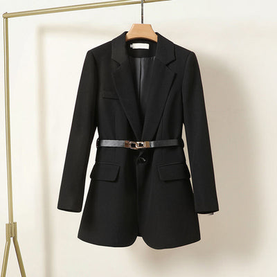 LISA - Blazer long soigné avec ceinture pour femme