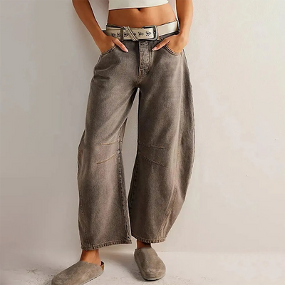 Adley | Pantalon Femme Décontracté Jambe Large | Basse Hausse